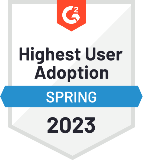 G2 Spring 2023 Highest User Adoption award